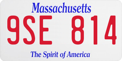 MA license plate 9SE814