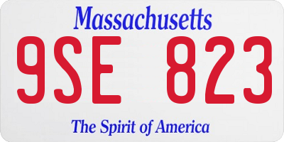MA license plate 9SE823