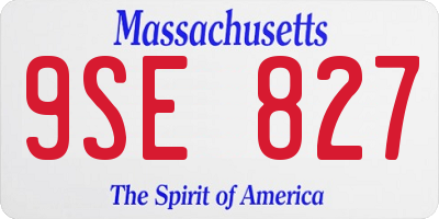 MA license plate 9SE827