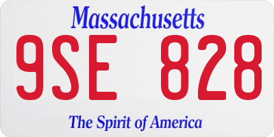 MA license plate 9SE828