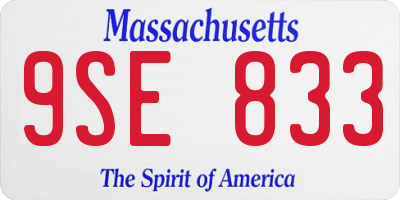MA license plate 9SE833