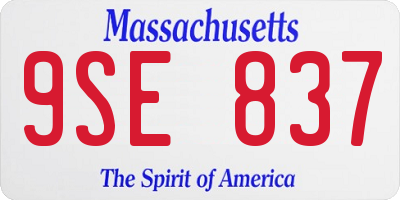 MA license plate 9SE837