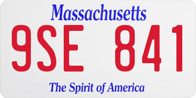 MA license plate 9SE841