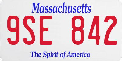MA license plate 9SE842