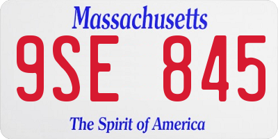 MA license plate 9SE845