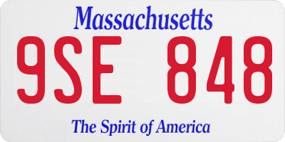 MA license plate 9SE848