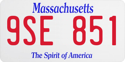 MA license plate 9SE851