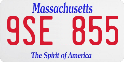 MA license plate 9SE855