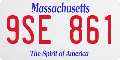 MA license plate 9SE861