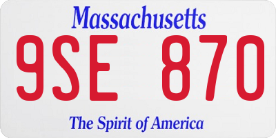 MA license plate 9SE870