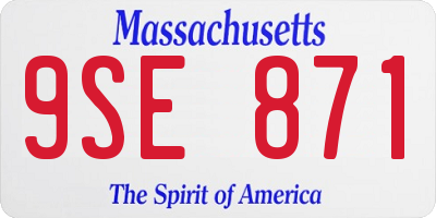 MA license plate 9SE871