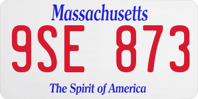 MA license plate 9SE873