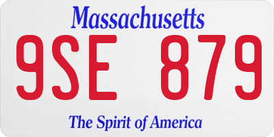 MA license plate 9SE879