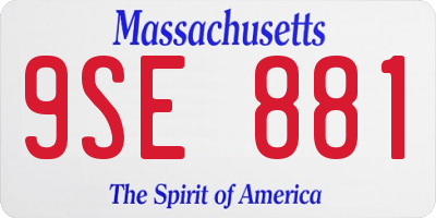MA license plate 9SE881