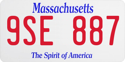 MA license plate 9SE887