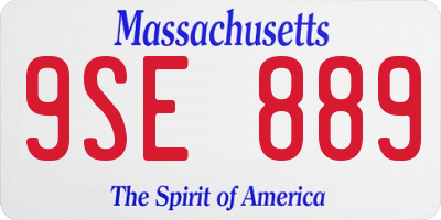 MA license plate 9SE889