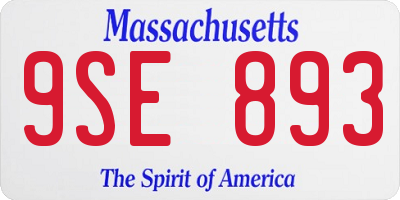 MA license plate 9SE893