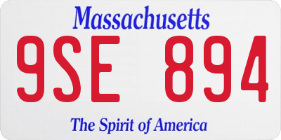 MA license plate 9SE894