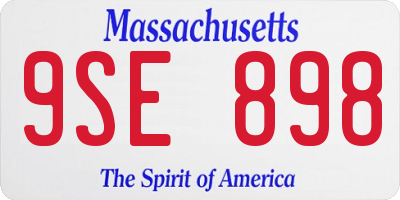 MA license plate 9SE898