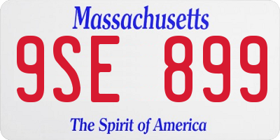 MA license plate 9SE899