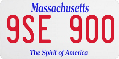 MA license plate 9SE900