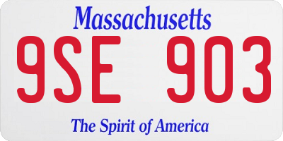 MA license plate 9SE903