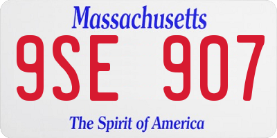 MA license plate 9SE907