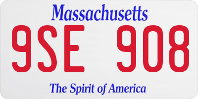 MA license plate 9SE908