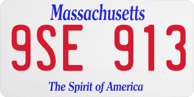 MA license plate 9SE913