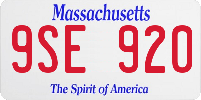 MA license plate 9SE920