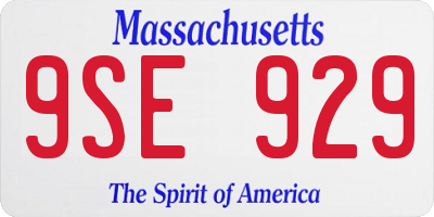 MA license plate 9SE929