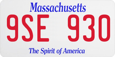 MA license plate 9SE930