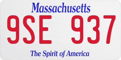 MA license plate 9SE937