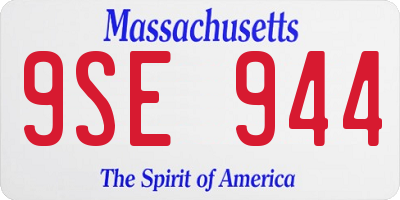 MA license plate 9SE944