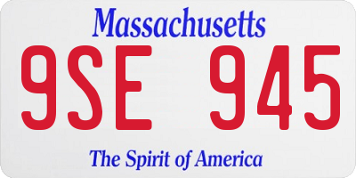MA license plate 9SE945