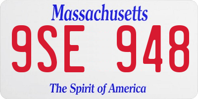 MA license plate 9SE948