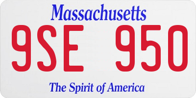 MA license plate 9SE950