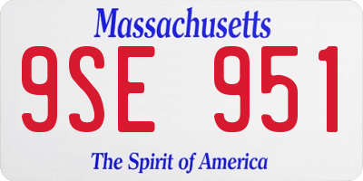 MA license plate 9SE951