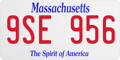 MA license plate 9SE956