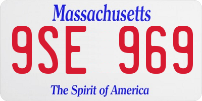 MA license plate 9SE969