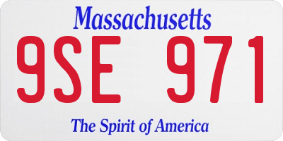 MA license plate 9SE971