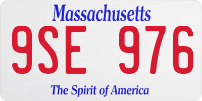 MA license plate 9SE976