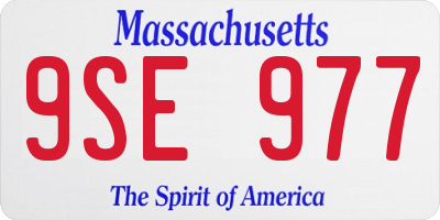 MA license plate 9SE977