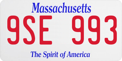 MA license plate 9SE993