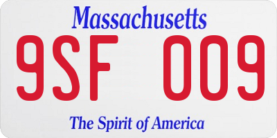MA license plate 9SF009