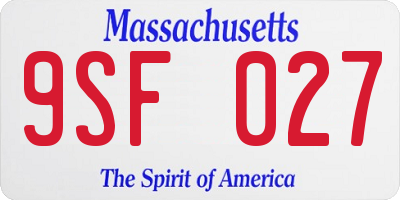 MA license plate 9SF027