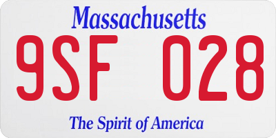 MA license plate 9SF028