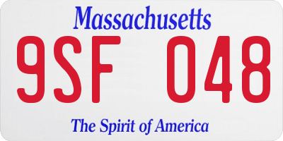 MA license plate 9SF048