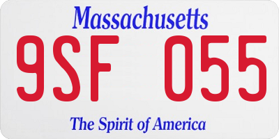 MA license plate 9SF055