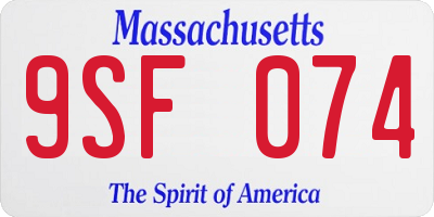 MA license plate 9SF074